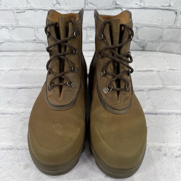 Le Chameau Men's Nairobi Boots Size 9 Brown Rubber Leather Lined Discontinued 6" - Picture 5 of 16